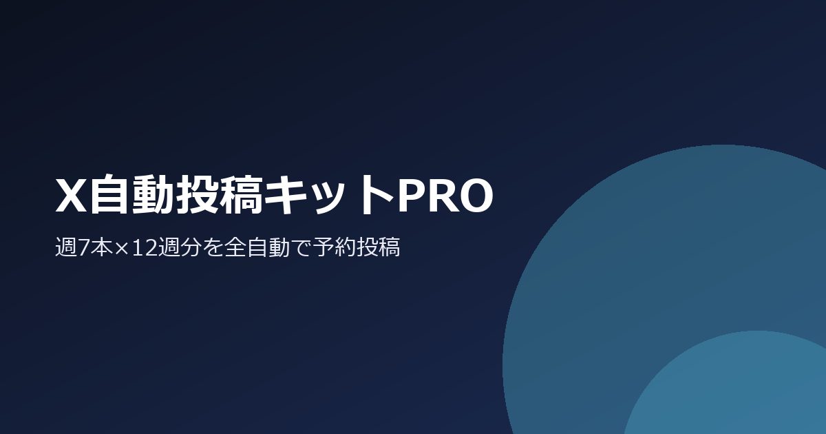 X自動投稿キットPRO のプレビュー